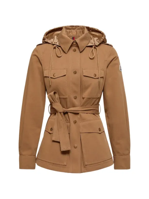 Moncler belted hooded jacket Brown L10931B00001599CM