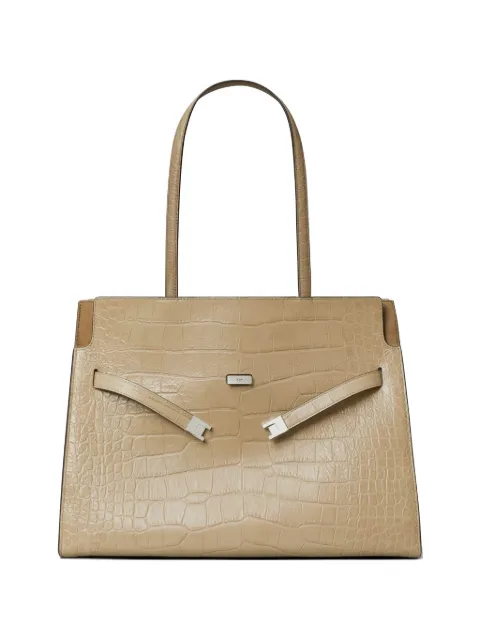Tory Burch Lee Radziwill embossed tote Neutrals 176586