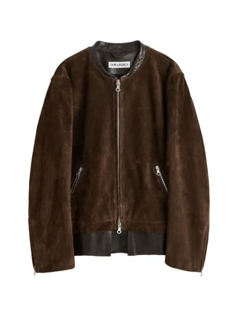 OUR LEGACY Drift zip-fastening suede jacket Brown M2269DWB