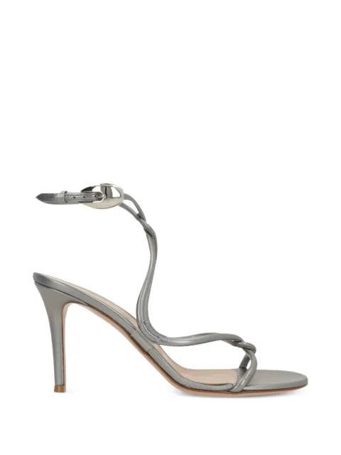 Gianvito Rossi knotted-buckle heeled sandals Silver G3257585RICNIG