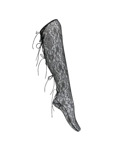 PAULINE DUJANCOURT lace-tie socks Black J104BK