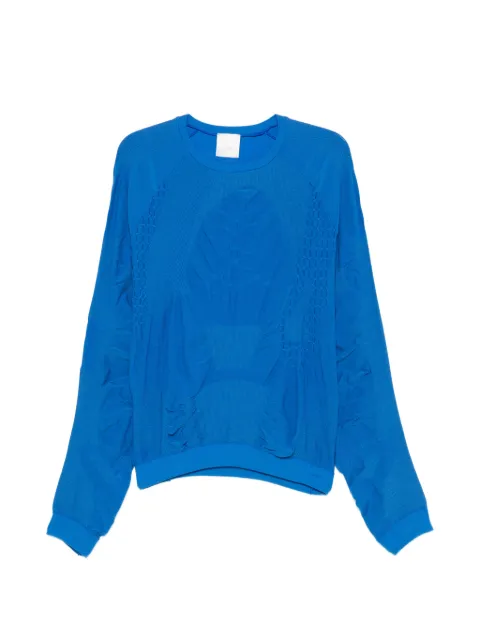 ROA Wama 3D textured-knit long-sleeve T-shirt Blue YBMW067YA03