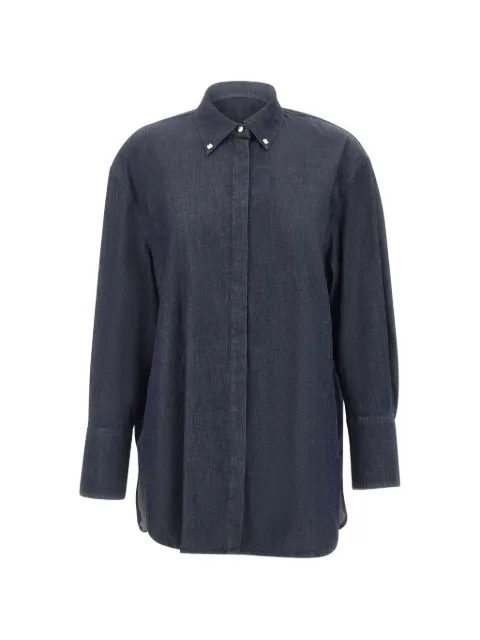 ELENA MIRÒ pointed-collar cotton shirt Blue 5410P000265N034