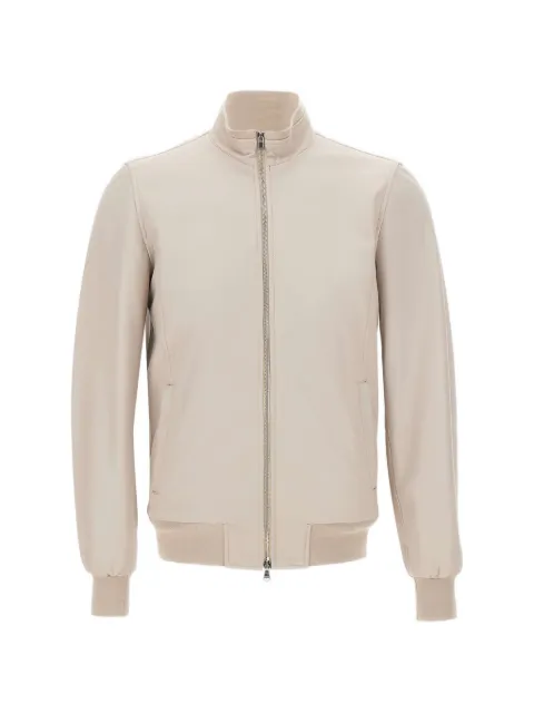 Barba Fox ribbed leather jacket Neutrals 532010005