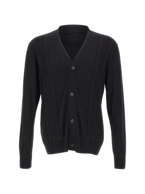 Tagliatore Moore V-neck ribbed cardigan Black MOOREPWE2608