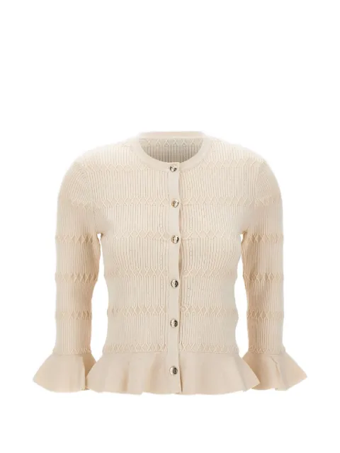 LIU JO cardigan with flounces White CA6103MS55NP9574