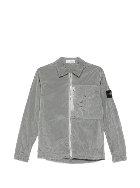 Stone Island 1200038 Nylon Metal in Econyl® regular-fit overshirt with zip pocket Grey L1S151200038S0019