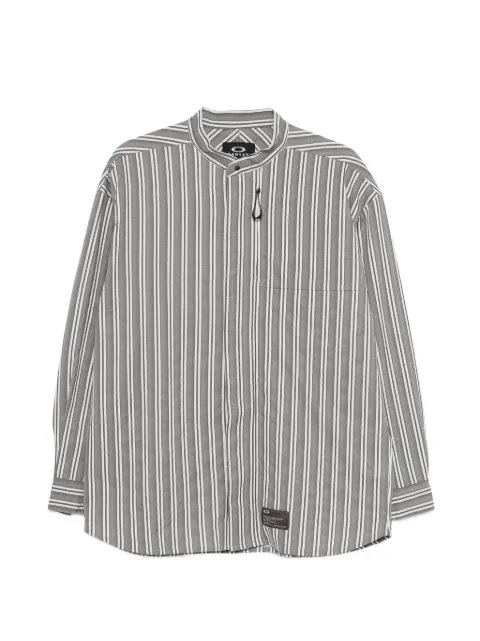 Oakley striped band-collar shirt Grey FOA408805