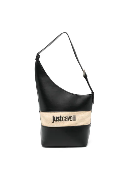 Just Cavalli logo-lettering shoulder bag Black 80RA4BT1ZSE24