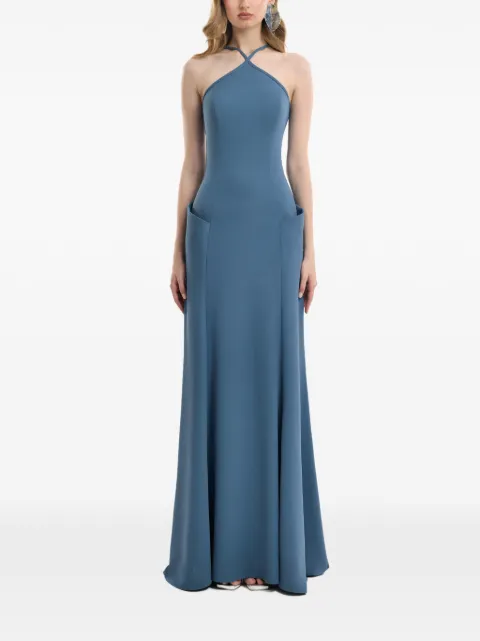 Gemy Maalouf halter-neck maxi dress Blue EDSS262144LD
