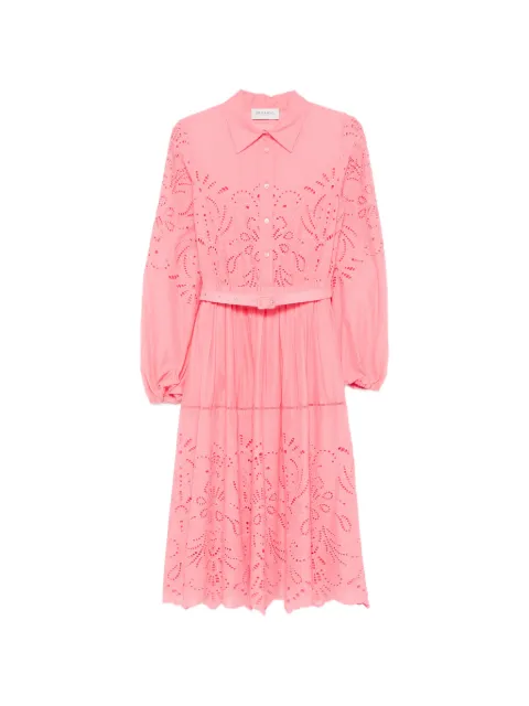 ERMANNO FIRENZE eyelet-detail belted midi dress Pink D48EQ029CCEN0