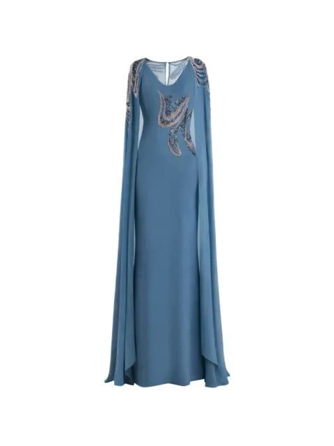 Gemy Maalouf beaded scoop-neck maxi dress Blue EDSS262143LD