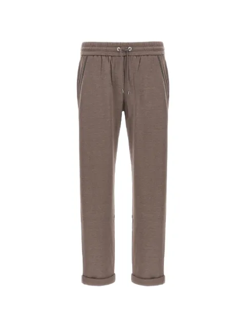 Brunello Cucinelli elasticated monile detail trousers Brown MD828SB899C9141