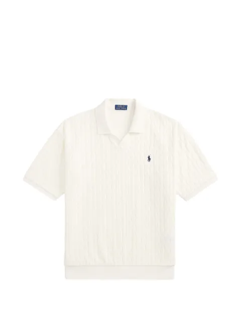 Polo Ralph Lauren cable-knit Johnny collar sweater White 710B19626002