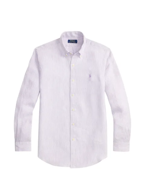 Polo Ralph Lauren custom fit striped linen shirt Purple 710B22588003