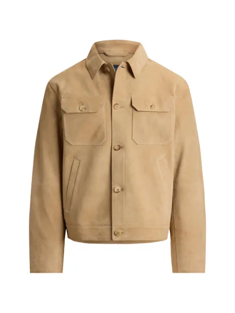 Polo Ralph Lauren suede button-up jacket Neutrals 710B17646001