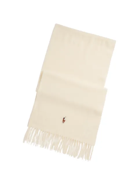 Polo Ralph Lauren fringed embroidered scarf Neutrals 449P02047001