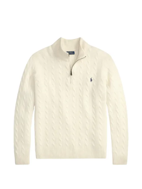 Polo Ralph Lauren cable-knit quarter-zip sweater Neutrals 711876766500