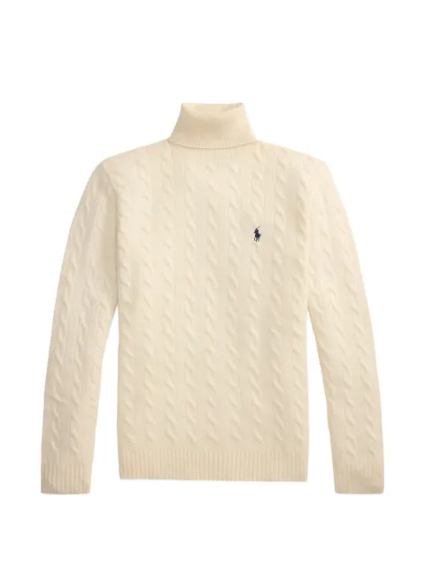 Polo Ralph Lauren cable-knit turtleneck sweater Neutrals 710876836500