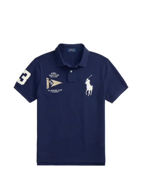 Polo Ralph Lauren logo-patch polo shirt Blue 710B21921001