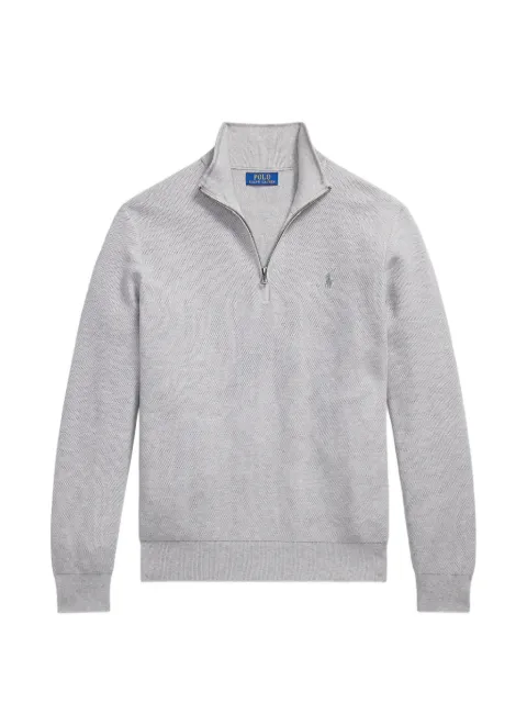 Polo Ralph Lauren mesh-knit quarter-zip sweater Grey 710B18060009