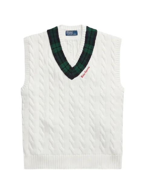 Polo Ralph Lauren relaxed fit cricket sweater vest White 710B17553001