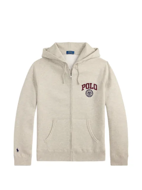 Polo Ralph Lauren logo-embroidered zip-up hoodie Grey 710B26151003