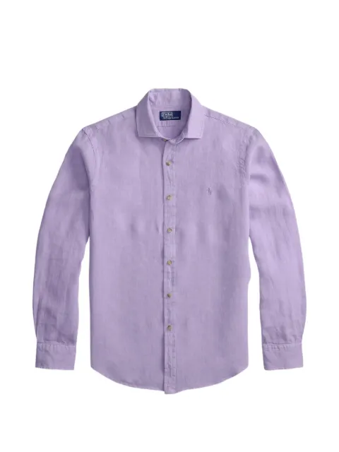 Polo Ralph Lauren Custom Fit Pony-embroidered linen shirt Purple 710B22591004