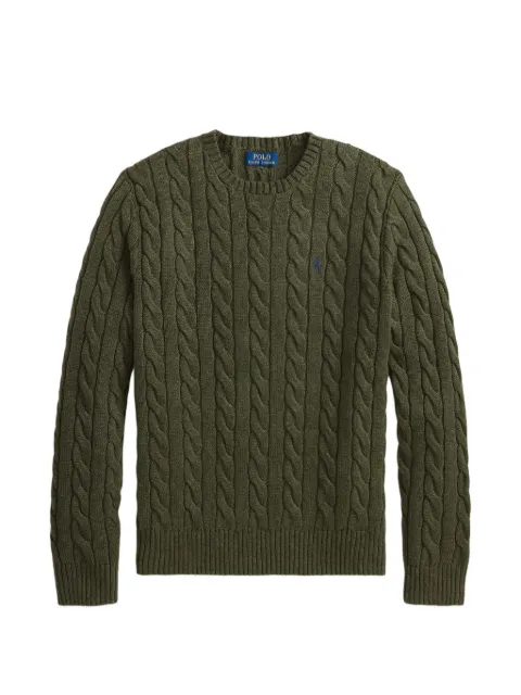 Polo Ralph Lauren Pony-embroidered cable-knit sweater Green 710775885554