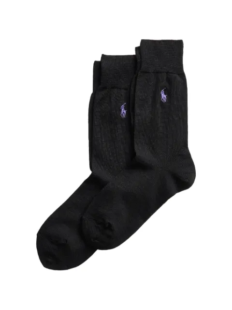 Polo Ralph Lauren logo embroidered socks Black 449723737