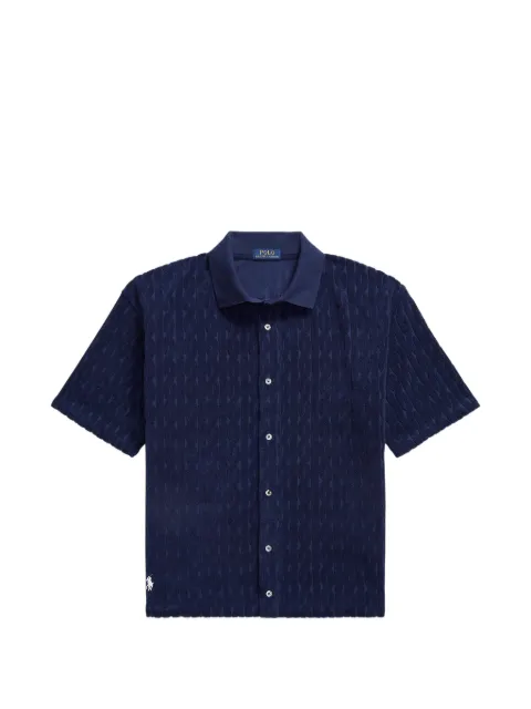 Polo Ralph Lauren relaxed fit cabled terry shirt Blue 710B19621001