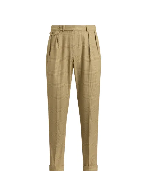 RLX Ralph Lauren plaid pleated trousers Neutrals 785B18044