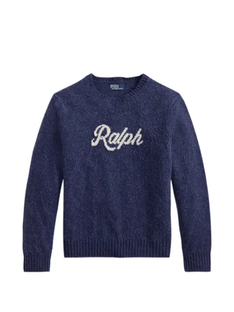 Polo Ralph Lauren logo-intarsia crew-neck sweater Blue 710B24668003
