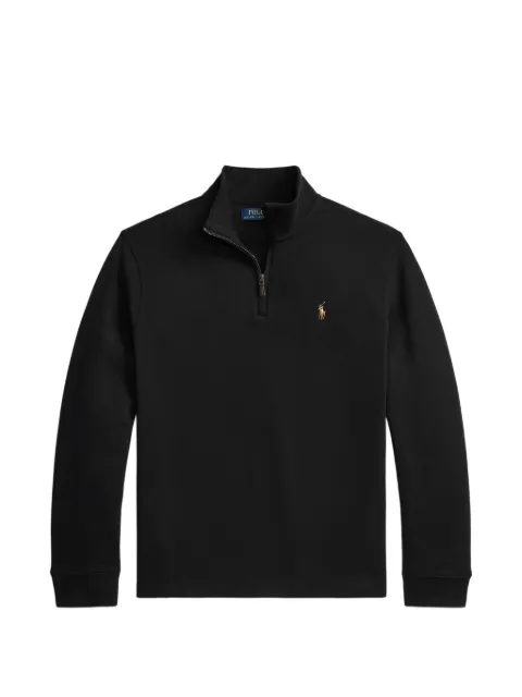 Polo Ralph Lauren logo-embroidered quarter-zip pullover Black 710P07411002
