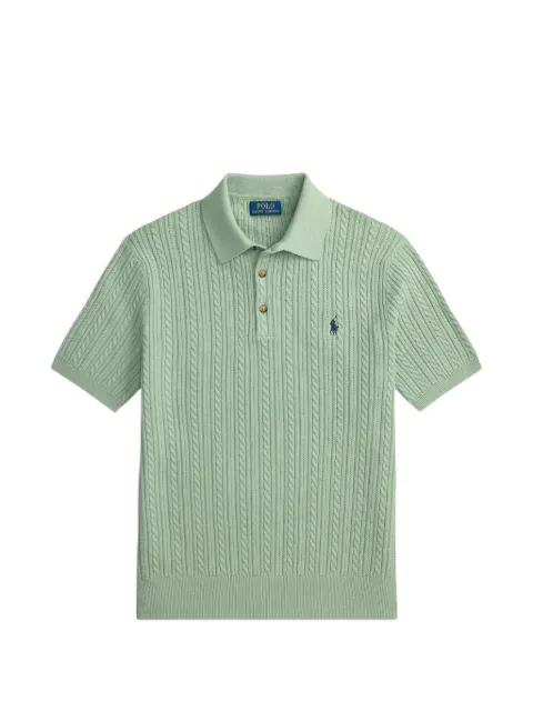 Polo Ralph Lauren cable-knit embroidered polo sweater Green 710B13893006