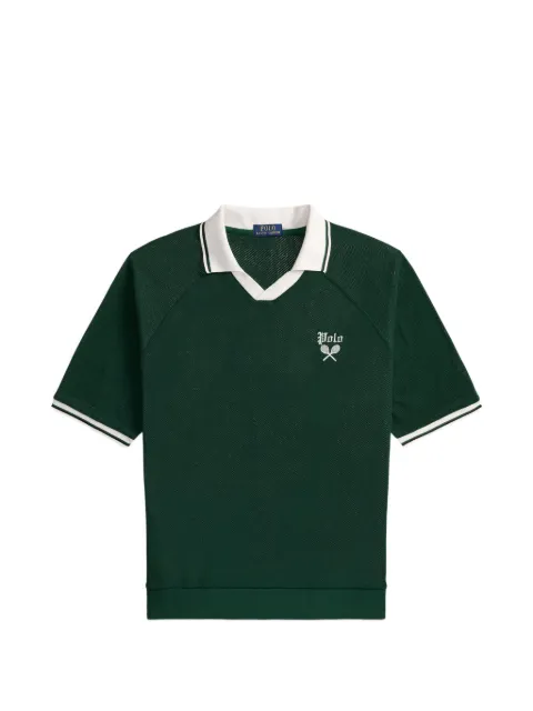 Polo Ralph Lauren logo-embroidered johnny-collar T-shirt Green 710B19625001