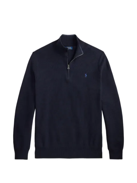 Polo Ralph Lauren mesh-knit quarter-zip sweater Blue 711B18060003