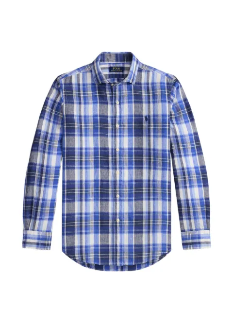 Polo Ralph Lauren classic fit plaid linen shirt Blue 710B18274001