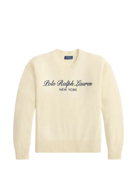 Polo Ralph Lauren logo-embroidered crew-neck sweater Neutrals 710B26782001