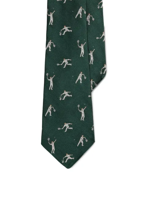 Polo Ralph Lauren tennis-player silk tie Green 712B18798001