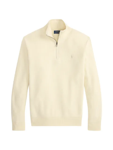 Polo Ralph Lauren mesh-knit quarter-zip sweater Neutrals 710B18060011
