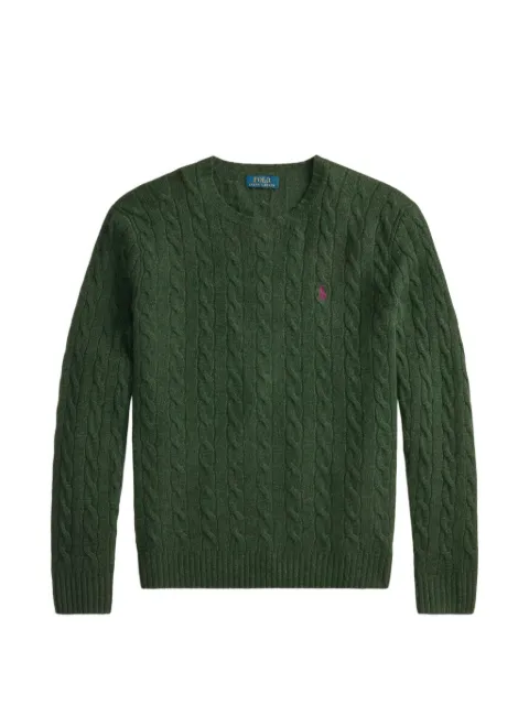 Polo Ralph Lauren Pony-embroidered cable-knit sweater Green 710876762507
