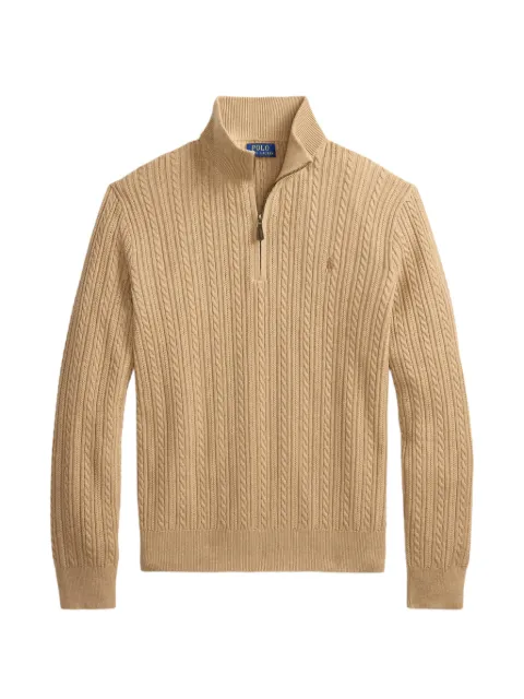 Polo Ralph Lauren cable-knit quarter-zip sweater Neutrals 710B26776003