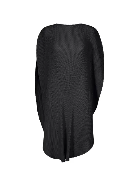 Issey Miyake Orbicular Pleats open-sleeve midi dress Black IM58FH181