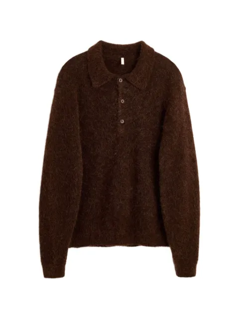 Sunflower button collared polo top Brown 3074