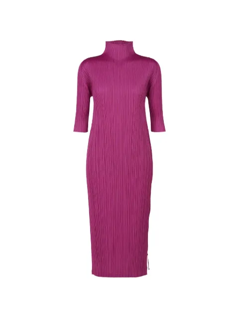 Pleats Please Issey Miyake pleated high-neck dress Pink PP58JH135