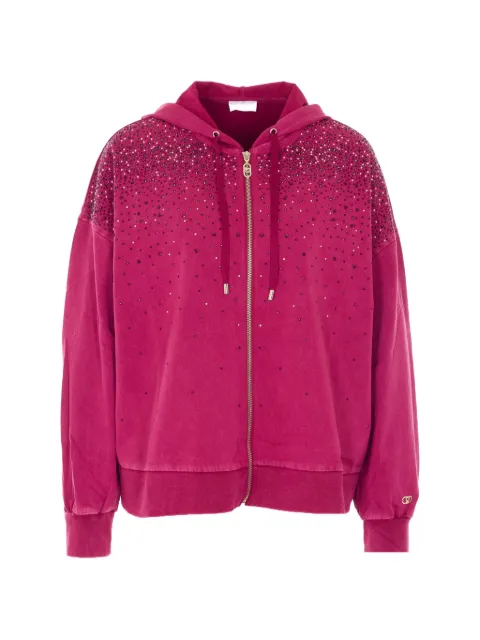 LIU JO hooded sweatshirt with gemstones Pink TA6196JS008L9031