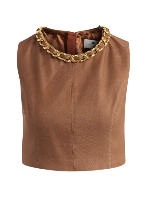 Elisabetta Franchi chain-link crop top Brown TO06062E2