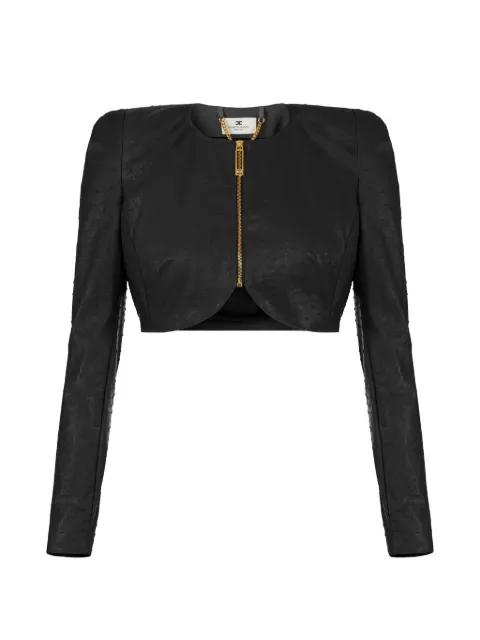 Elisabetta Franchi jacket with ostrich print Black GI24062E2