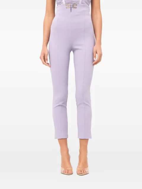 Elisabetta Franchi logo cropped trousers Purple PA16361E2